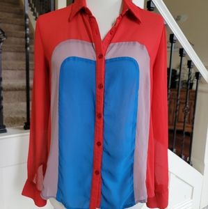 Super Cute Retro Designed Button Down shirt. By Jealous Tomato, Size Medium